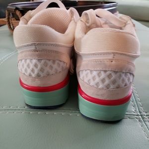 Colorful sneakers, on hold